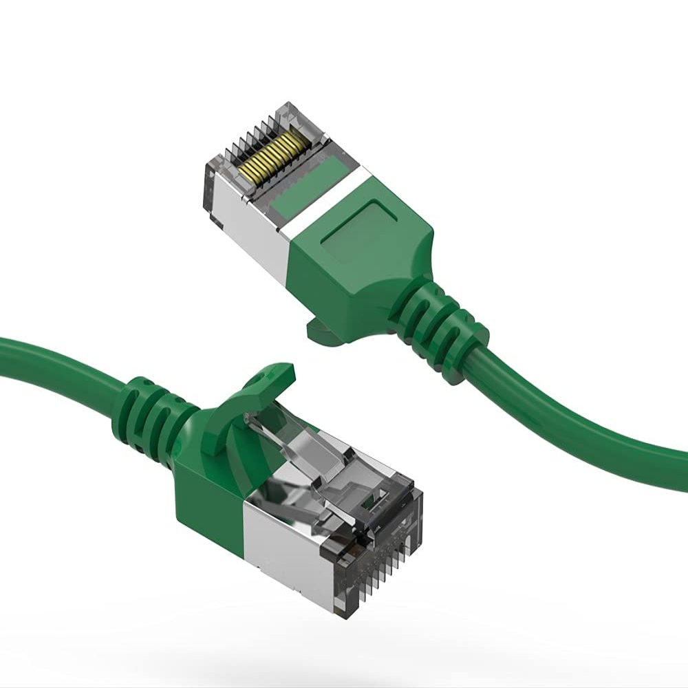 10ft (3M) Cat.8 U/FTP Slim Ethernet Network Cable 30AWG 10 Feet (3 Meters) Gigabit LAN Network Cable RJ45 High Speed Patch Cable, Green (2 Pack)