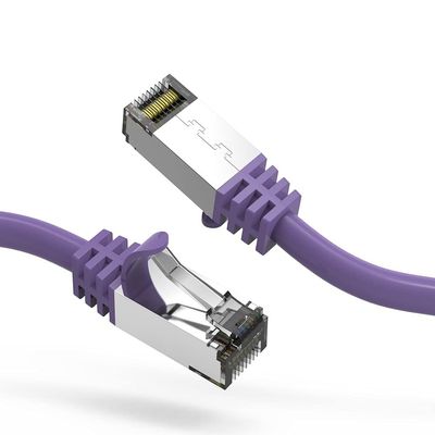 10ft (3M) Cat.8 S/FTP Ethernet Network Cable 26AWG 10 Feet (3 Meters) Gigabit LAN Network Cable RJ45 High Speed Patch Cable, Purple (3 Pack)