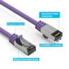10ft (3M) Cat.8 S/FTP Ethernet Network Cable 26AWG 10 Feet (3 Meters) Gigabit LAN Network Cable RJ45 High Speed Patch Cable, Purple (3 Pack) view 2