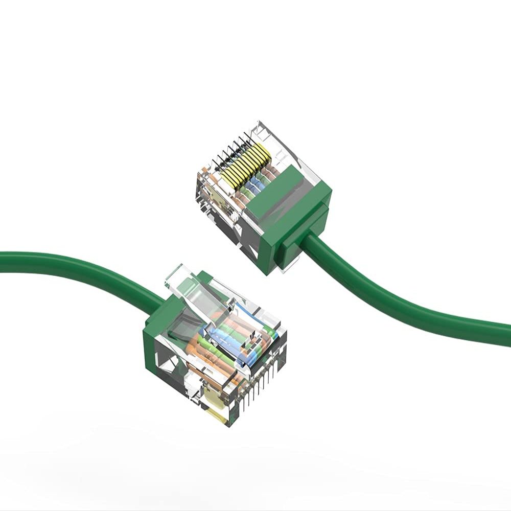 3ft (0.9M) Cat6A UTP Super-Slim Ethernet Network Cable 32AWG 3 Feet (0.9 Meters) Gigabit LAN Network Cable RJ45 High Speed Patch Cable, Green