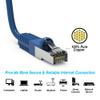 20ft (6.1M) Cat7 Shielded (SSTP) 600MHz Ethernet Network Booted Cable 20 Feet (6.1 Meters) Gigabit LAN Network Cable RJ45 High Speed Patch Cable, Blue (4 Pack) view 4