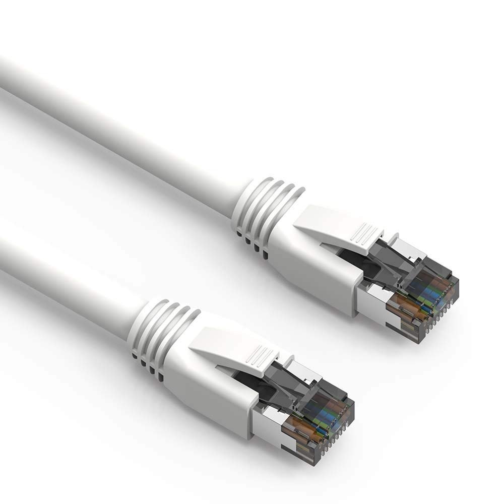 10ft (3M) Cat.8 S/FTP Ethernet Network Cable 24AWG 10 Feet (3 Meters) Gigabit LAN Network Cable RJ45 High Speed Patch Cable, White (4 Pack)