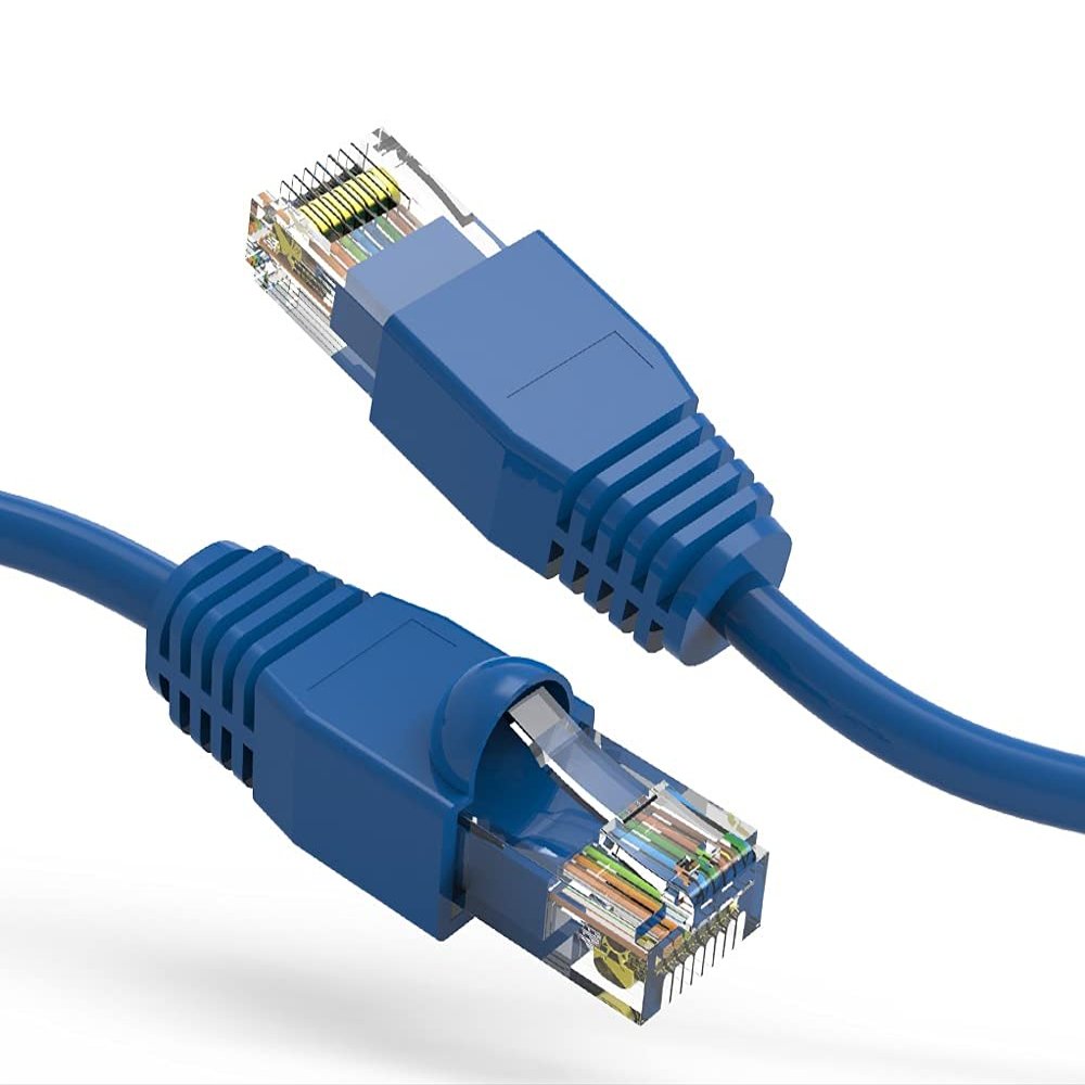 4ft (1.2M) Cat6 UTP Ethernet Network Booted Cable 4 Feet (1.2 Meters) Gigabit LAN Network Cable RJ45 High Speed Patch Cable, Blue (4 Pack)