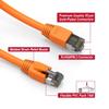 10ft (3M) Cat.8 S/FTP Ethernet Network Cable 24AWG 10 Feet (3 Meters) Gigabit LAN Network Cable RJ45 High Speed Patch Cable, Orange (3 Pack) view 2