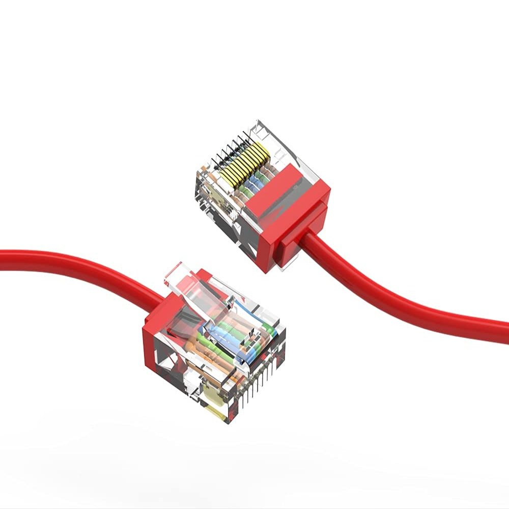 10ft (3M) Cat6A UTP Super-Slim Ethernet Network Cable 32AWG 10 Feet (3 Meters) Gigabit LAN Network Cable RJ45 High Speed Patch Cable, Red (10 Pack)