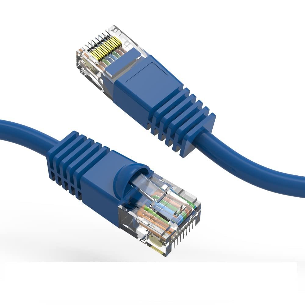 15ft (4.6M) Cat6 UTP Ethernet Network Booted Cable 15 Feet (4.6 Meters) Gigabit LAN Network Cable RJ45 High Speed Patch Cable, Blue (5 Pack)