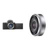 Sony Alpha ZV-E10 - APS-C Interchangeable Lens Mirrorless Vlog Camera - Black + Sony SEL16F28 16mm f/2.8 Wide-Angle Lens for NEX Series Cameras view 1