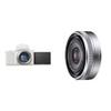 Sony Alpha ZV-E10 - APS-C Interchangeable Lens Mirrorless Vlog Camera - White + Sony SEL16F28 16mm f/2.8 Wide-Angle Lens for NEX Series Cameras view 1