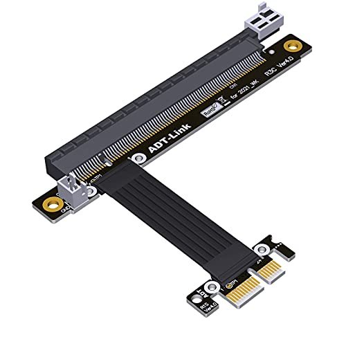 Riser PCIe 4.0 x16 to x1 Extension Cable PCIE4.0 Mining Adapter for GPU RTX3090 RX6800xt 4.0 Graphics Card Full Speed 16G/BPS (R13SC-WK 4.0,25cm)