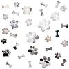 26 Pcs Acrylic Mirror Wall Stickers - Dog Paw Bones Prints, Removable Dog Pup Room Wall Decors for Kids Children Nursery Bedroom Home Decoration view 1