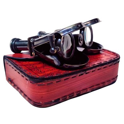 SIFAAT WORLD Antique Brass Binoculars  Vintage Collectible for Bird Watching, Hunting & Nautical Dcor  R&J Beck Ltd London 1857 Replica with Leather Case (Black)