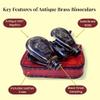 SIFAAT WORLD Antique Brass Binoculars  Vintage Collectible for Bird Watching, Hunting & Nautical Dcor  R&J Beck Ltd London 1857 Replica with Leather Case (Black) view 2