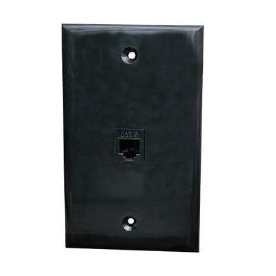 BOPLAT Phone Jack Wall Plate Black - 1 Port CAT3 RJ11/12 Telephone Cable Landline Outlet Cover Plate for Phone Line