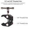 3 Pack Super Clamp with 1/4 and 3/8 Thread Camera Clamp Mount, Super Crab Clamp Rod Magic Arm Clamp Clip for Cameras, Rods, Lights, Hooks, Shelves, Cross Bars, etc view 3