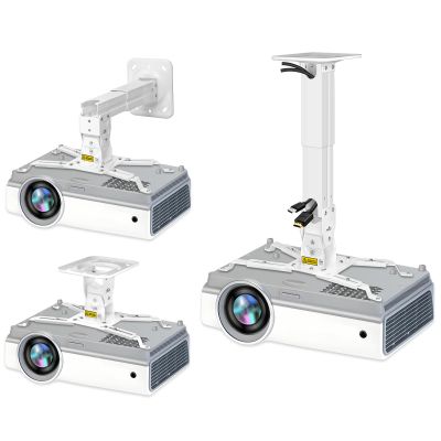 2-Be-Best Heavy Duty Projector Mount Max Load 45lbs / 21kg Extendable 11.4-15.3in / 29-39cm Projectors Ceiling Mount Universal Projector Mounts Angle Adjustable Strong White