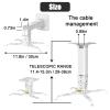 2-Be-Best Heavy Duty Projector Mount Max Load 45lbs / 21kg Extendable 11.4-15.3in / 29-39cm Projectors Ceiling Mount Universal Projector Mounts Angle Adjustable Strong White view 2