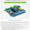 2-Channel Isolated CAN FD Expansion HAT for All Raspberry Pi, Support CAN2.0 and CAN FD Protocols,with MCP2518FD CAN Controller + MCP2562FD CAN Transceiver Onboard Multi Protection Circuits view 2
