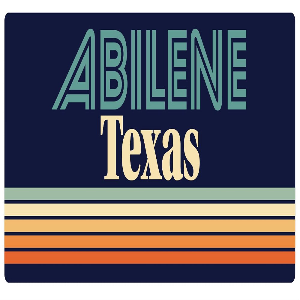 Abilene Texas 2.5 x 1.25-Inch Vinyl Decal Sticker Retro Design