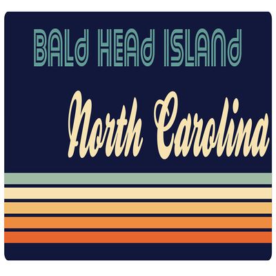 Bald Head Island North Carolina 2.5 x 1.25-Inch Vinyl Decal Sticker Retro Design