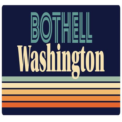 Bothell Washington 2.5 x 1.25-Inch Vinyl Decal Sticker Retro Design