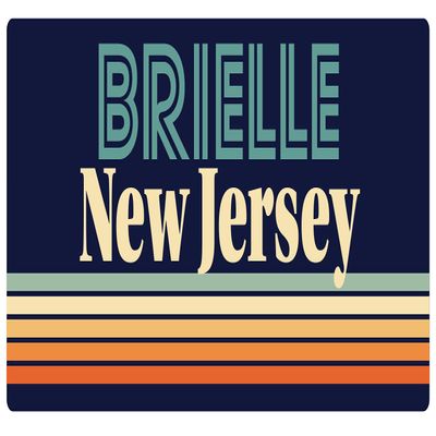 Brielle New Jersey 2.5 x 1.25-Inch Vinyl Decal Sticker Retro Design