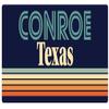 Conroe Texas 2.5 x 1.25-Inch Vinyl Decal Sticker Retro Design view 1