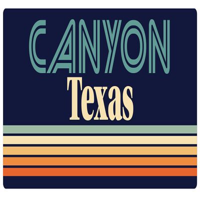 Canyon Texas 2.5 x 1.25-Inch Vinyl Decal Sticker Retro Design