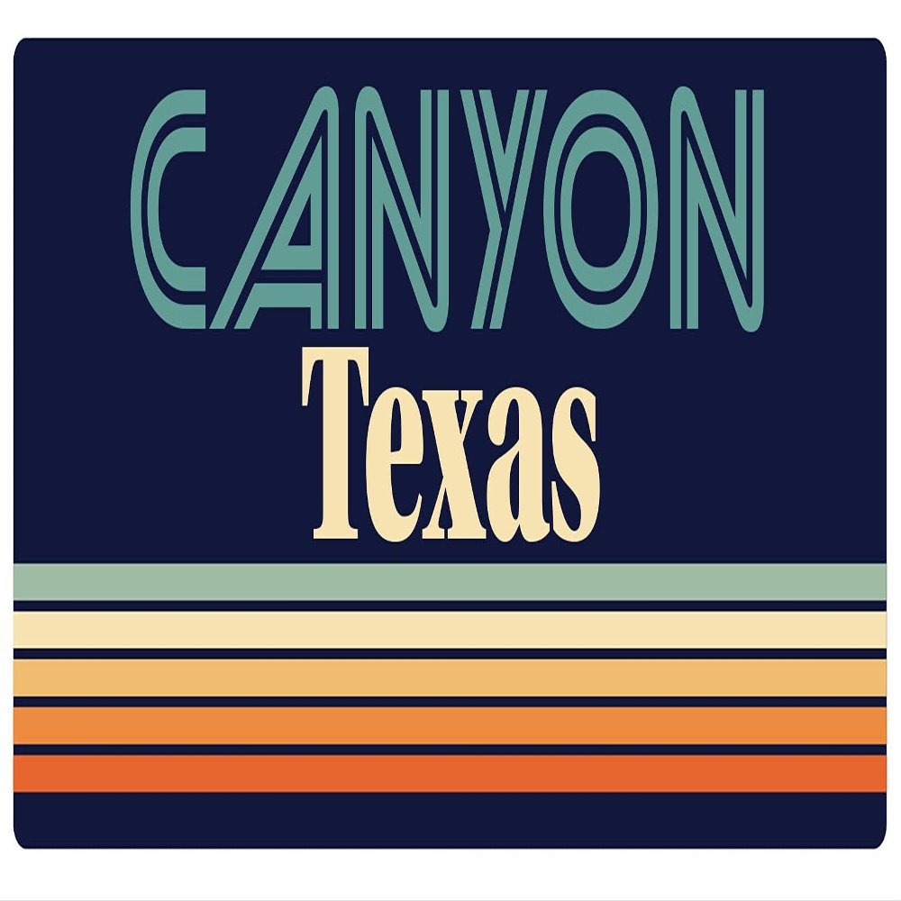 Canyon Texas 2.5 x 1.25-Inch Vinyl Decal Sticker Retro Design