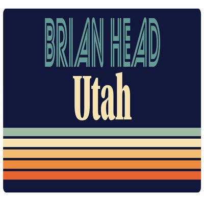 Brian Head Utah 2.5 x 1.25-Inch Vinyl Decal Sticker Retro Design