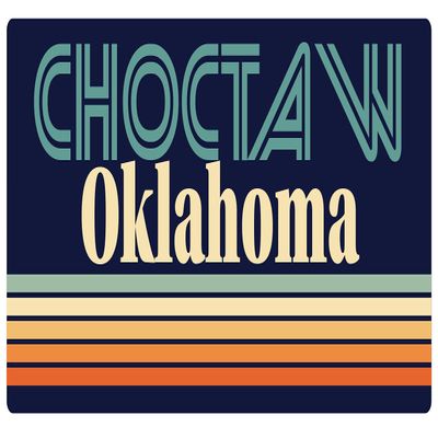 Choctaw Oklahoma 2.5 x 1.25-Inch Vinyl Decal Sticker Retro Design