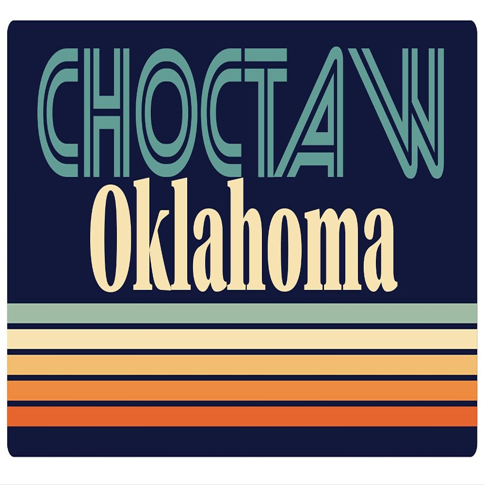 Choctaw Oklahoma 2.5 x 1.25-Inch Vinyl Decal Sticker Retro Design