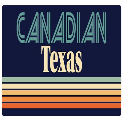 Canadian Texas 2.5 x 1.25-Inch Vinyl Decal Sticker Retro Design