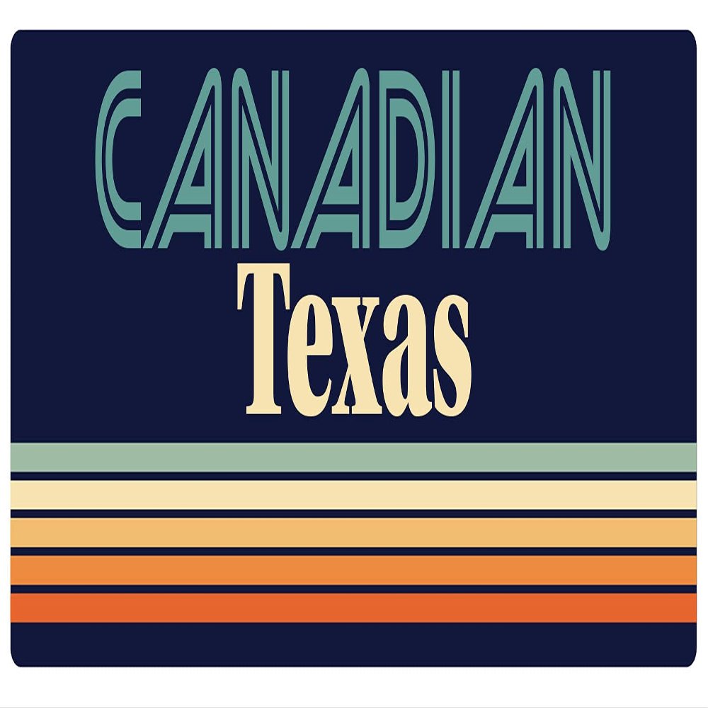Canadian Texas 2.5 x 1.25-Inch Vinyl Decal Sticker Retro Design