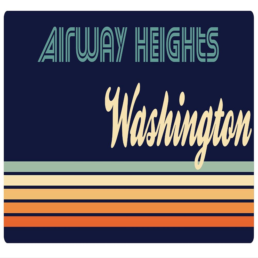 Airway Heights Washington 2.5 x 1.25-Inch Vinyl Decal Sticker Retro Design