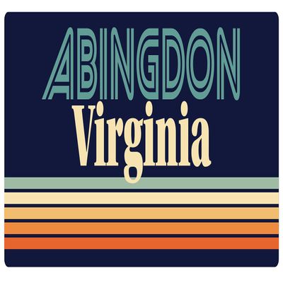 Abingdon Virginia 2.5 x 1.25-Inch Vinyl Decal Sticker Retro Design