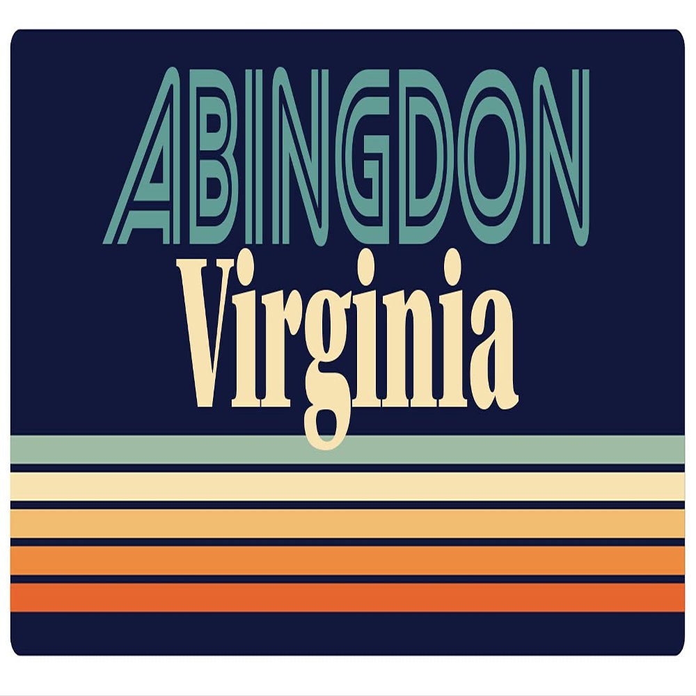 Abingdon Virginia 2.5 x 1.25-Inch Vinyl Decal Sticker Retro Design