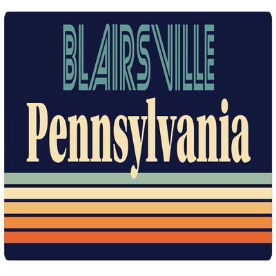 Blairsville Pennsylvania 2.5 x 1.25-Inch Vinyl Decal Sticker Retro Design