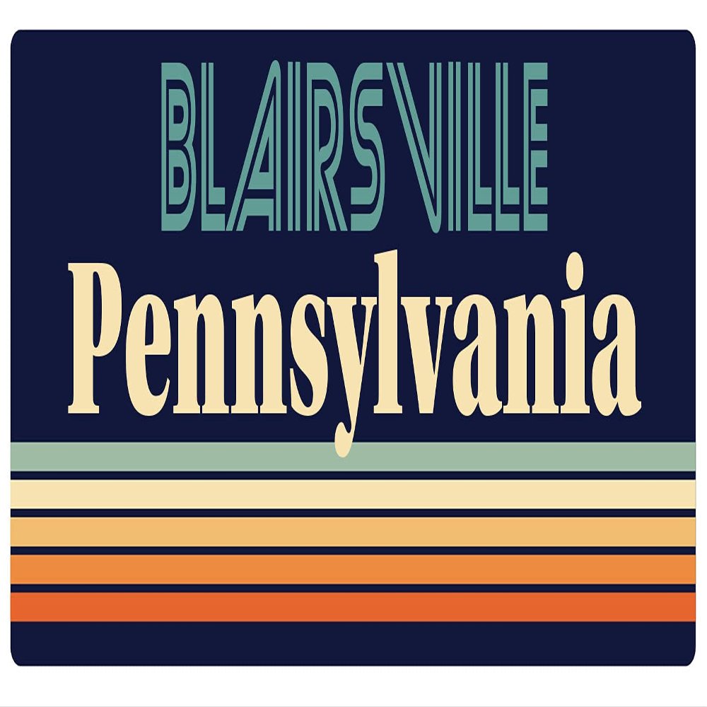 Blairsville Pennsylvania 2.5 x 1.25-Inch Vinyl Decal Sticker Retro Design