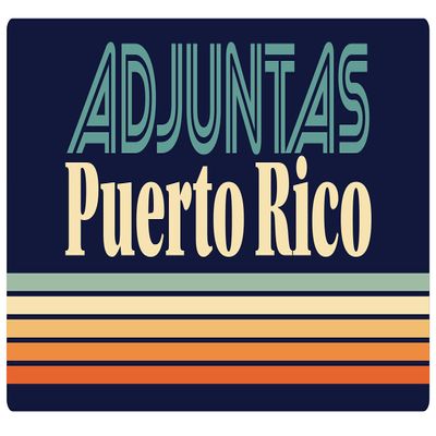 Adjuntas Puerto Rico 2.5 x 1.25-Inch Vinyl Decal Sticker Retro Design