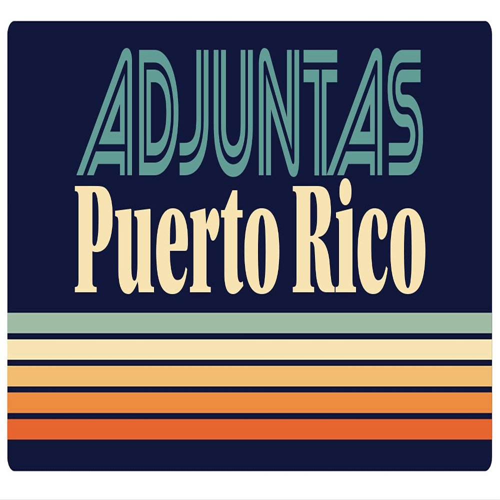 Adjuntas Puerto Rico 2.5 x 1.25-Inch Vinyl Decal Sticker Retro Design