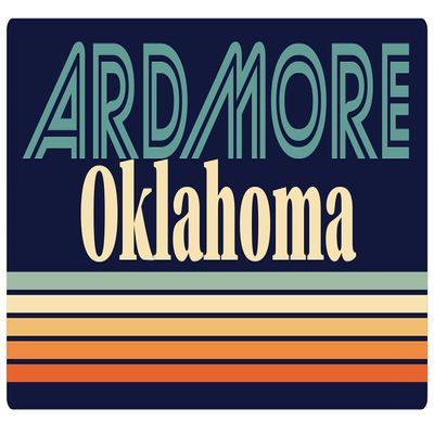 Ardmore Oklahoma 2.5 x 1.25-Inch Vinyl Decal Sticker Retro Design