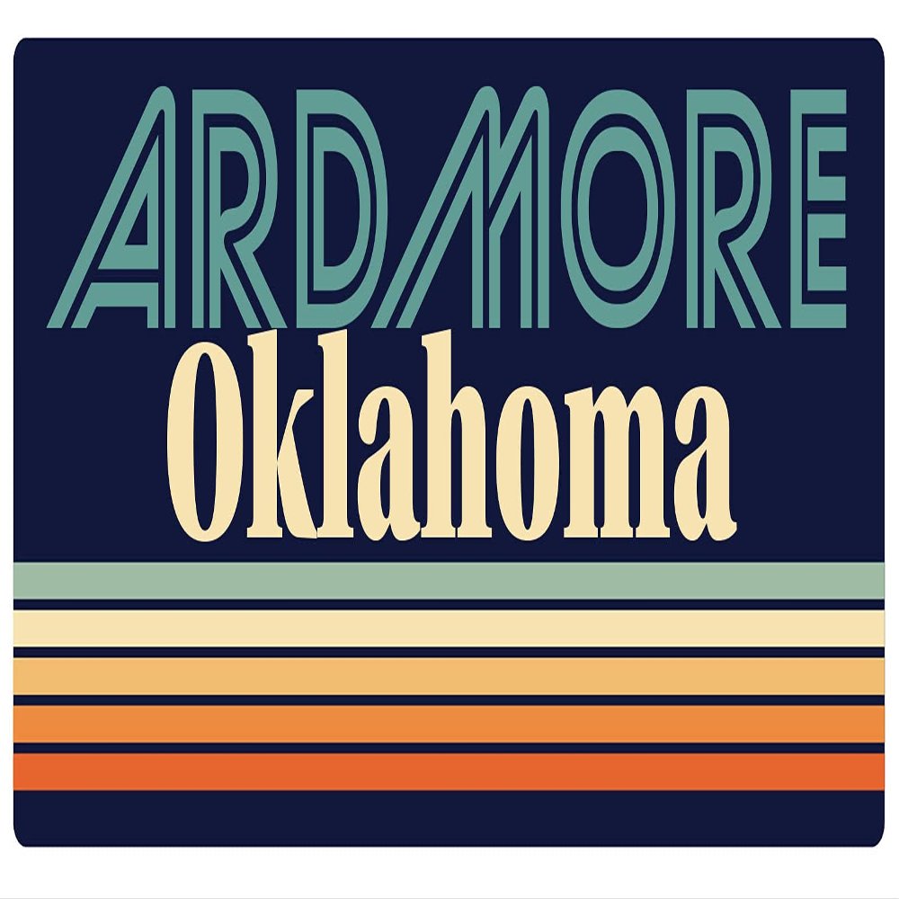 Ardmore Oklahoma 2.5 x 1.25-Inch Vinyl Decal Sticker Retro Design