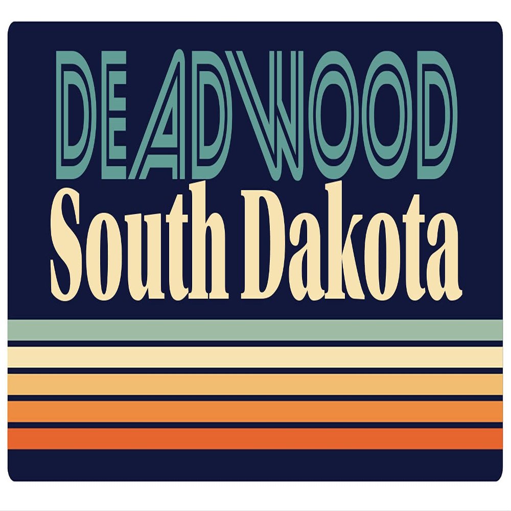 Deadwood South Dakota 2.5 x 1.25-Inch Vinyl Decal Sticker Retro Design