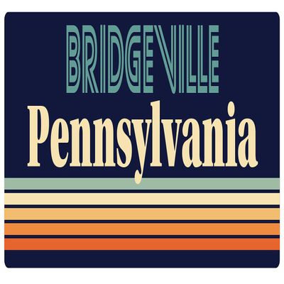 Bridgeville Pennsylvania 2.5 x 1.25-Inch Vinyl Decal Sticker Retro Design