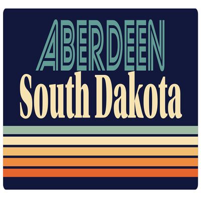 Aberdeen South Dakota 2.5 x 1.25-Inch Vinyl Decal Sticker Retro Design