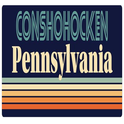 Conshohocken Pennsylvania 2.5 x 1.25-Inch Vinyl Decal Sticker Retro Design