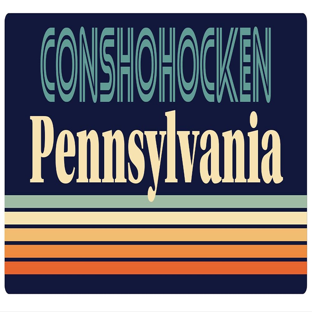 Conshohocken Pennsylvania 2.5 x 1.25-Inch Vinyl Decal Sticker Retro Design