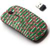 2.4G Wireless Mouse with Cute Pattern Design for All Laptops and Desktops with Nano Receiver - Cane Christmas view 1