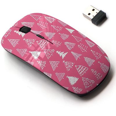 2.4G Wireless Mouse with Cute Pattern Design for All Laptops and Desktops with Nano Receiver - Christmas New Year