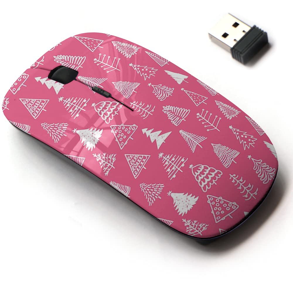 2.4G Wireless Mouse with Cute Pattern Design for All Laptops and Desktops with Nano Receiver - Christmas New Year